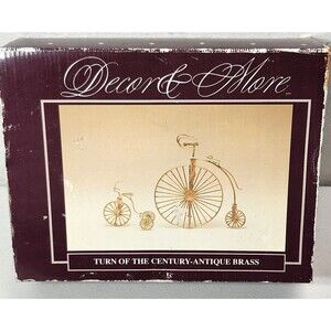 Decor & More Old Fashioned Turn of Century Antique Brass High Wheel Bikes NEW